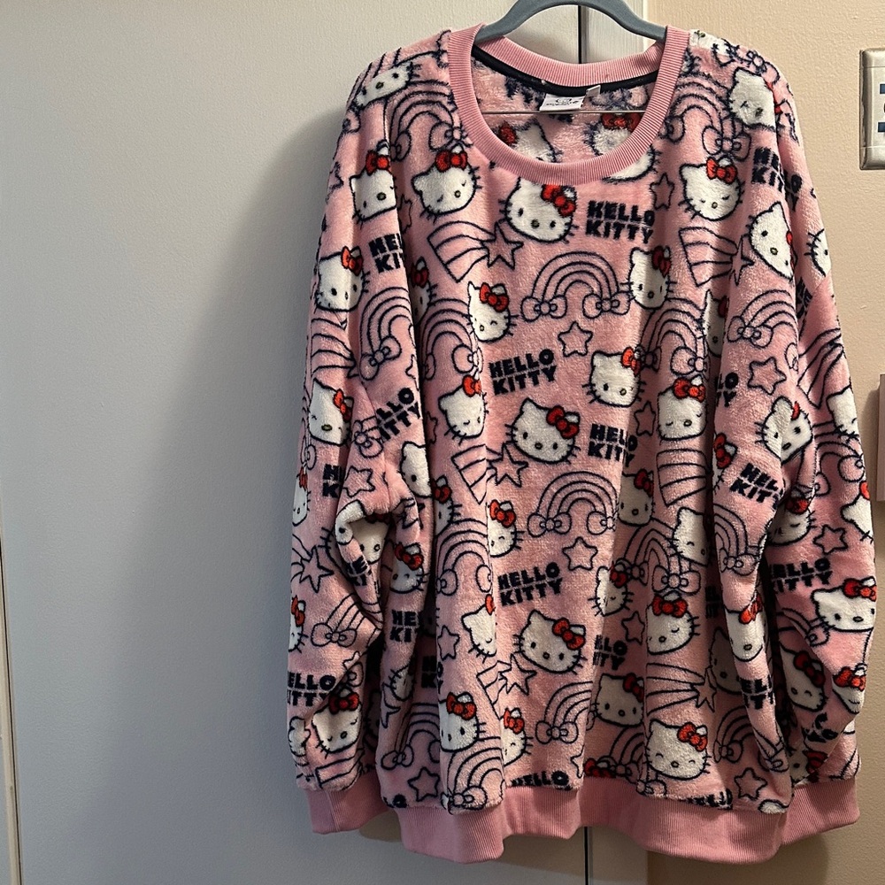 Hello Kitty Pink and Black Fleece Top